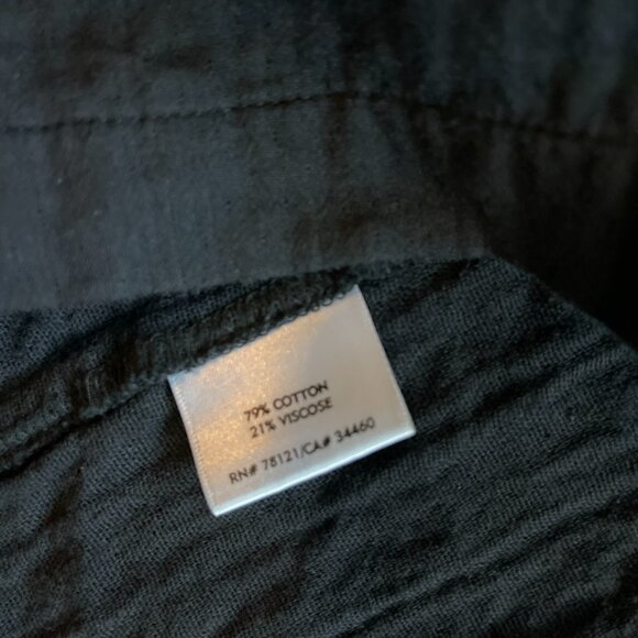 Eileen Fisher Jacket Womens Large Black Full Zip Cotton Viscose Artsy Classic - Picture 6 of 6